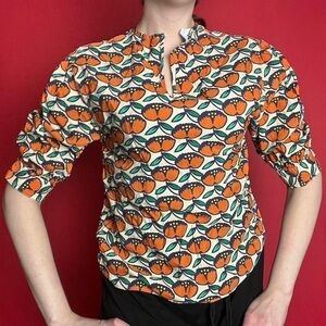 Peach mid sleeve top 🧡🤍​​​​​​​​​​​​​​​​​